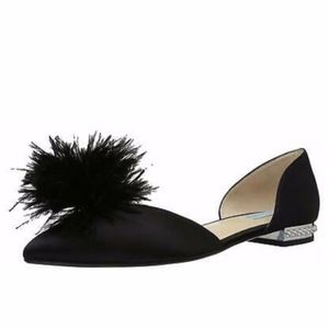Betsey Johnson Black Satin Flats